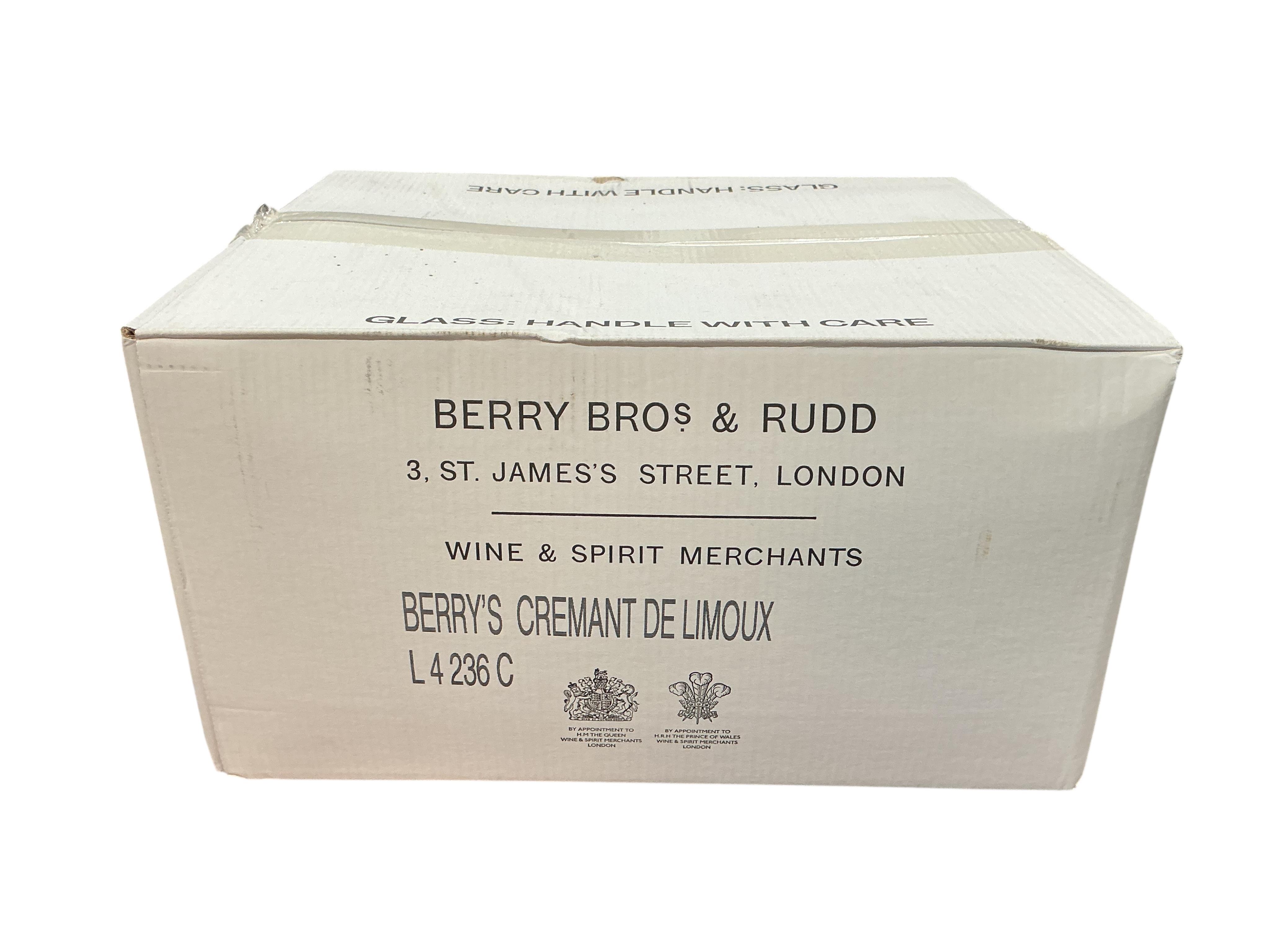 Fourteen bottles of Berry Bros and Rudd Crement De Limoux. (Provenance, surplus stock from a local wedding company)